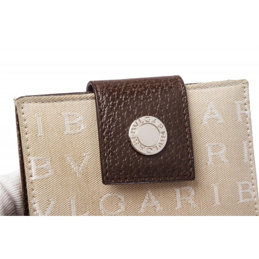 Bvlgari Beige Monogram Fabric Bi Fold Small Wallet