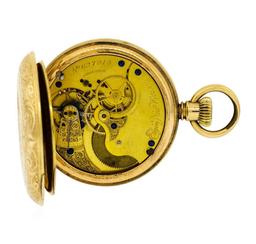 Antique Elgin Full Hunter Pocket Watch - 14KT Yellow Gold