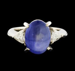 8.18 ctw Star Sapphire and Diamond Ring - Platinum