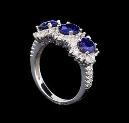 14KT White Gold 3.00 ctw Sapphire and Diamond Ring