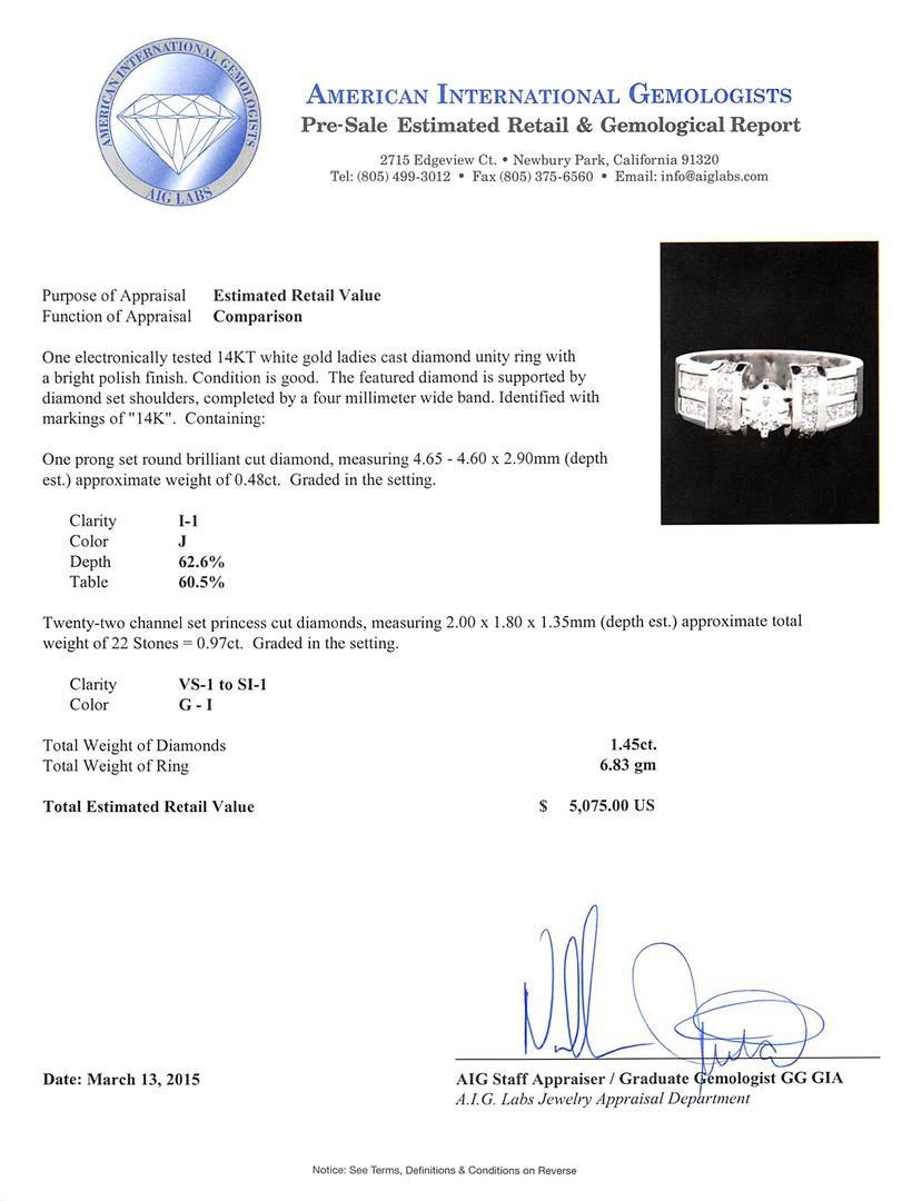 14KT White Gold 1.45 ctw Diamond Ring
