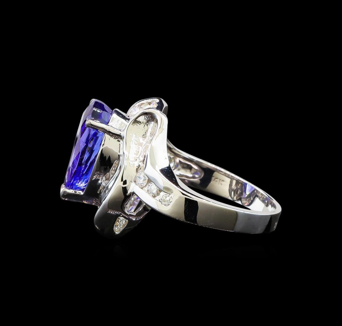 14KT White Gold 4.58 ctw Tanzanite and Diamond Ring