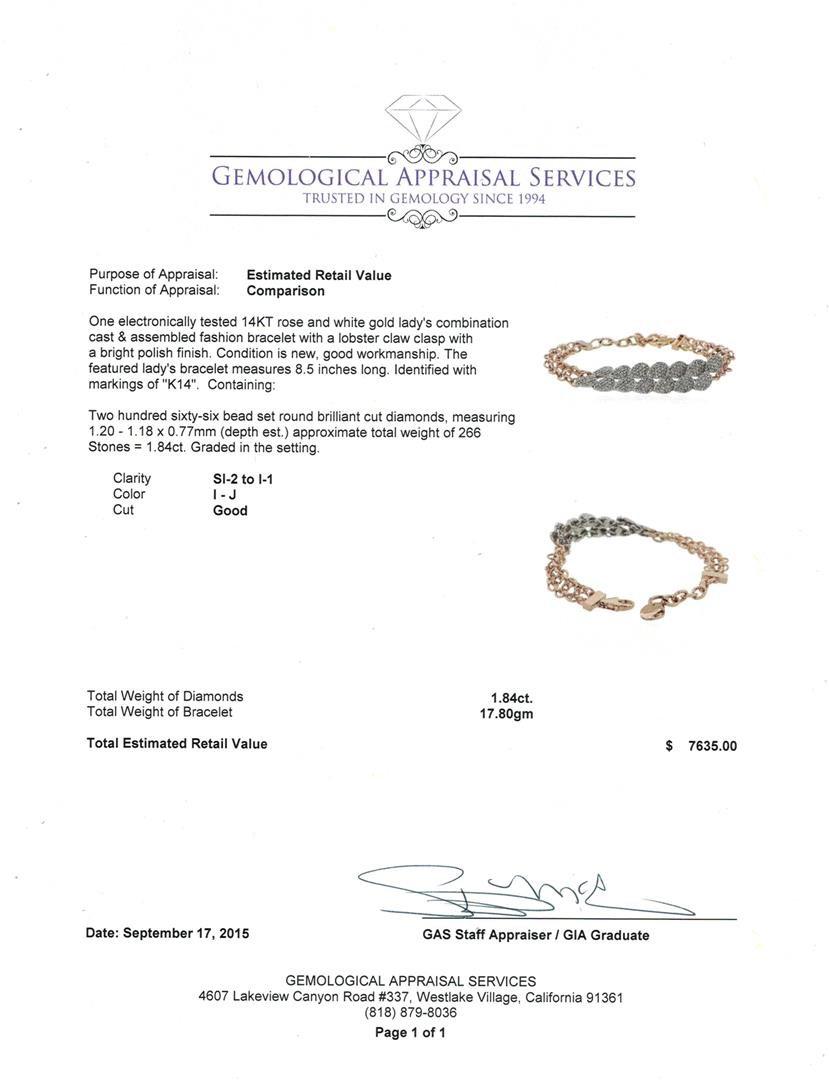 1.84 ctw Diamond Bracelet - 14KT Two-Tone Gold