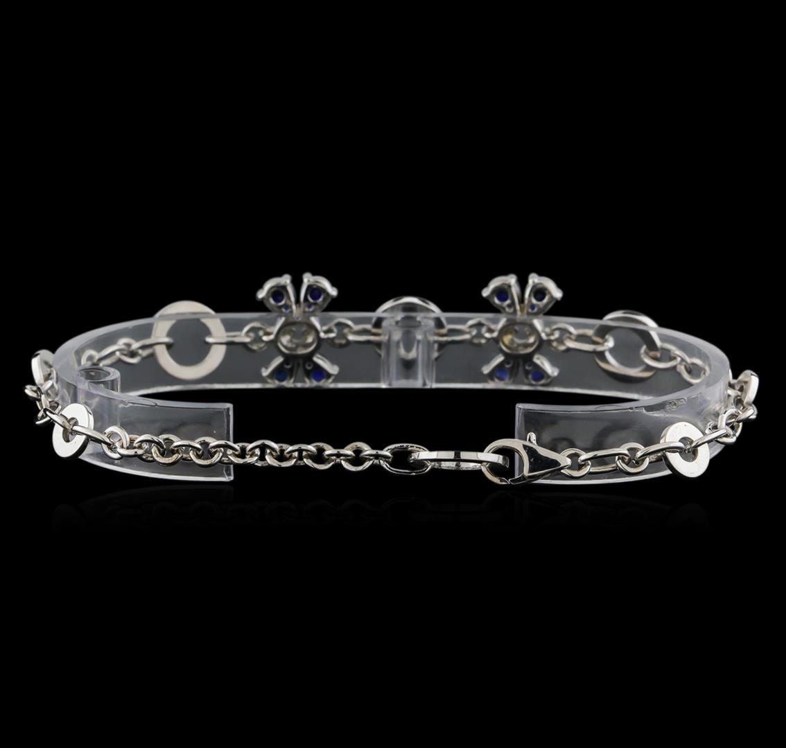 14KT White Gold 2.56 ctw Sapphire and Diamond Bracelet