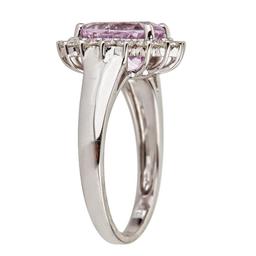 2.89 ctw Kunzite and Diamond Ring - 14KT White Gold