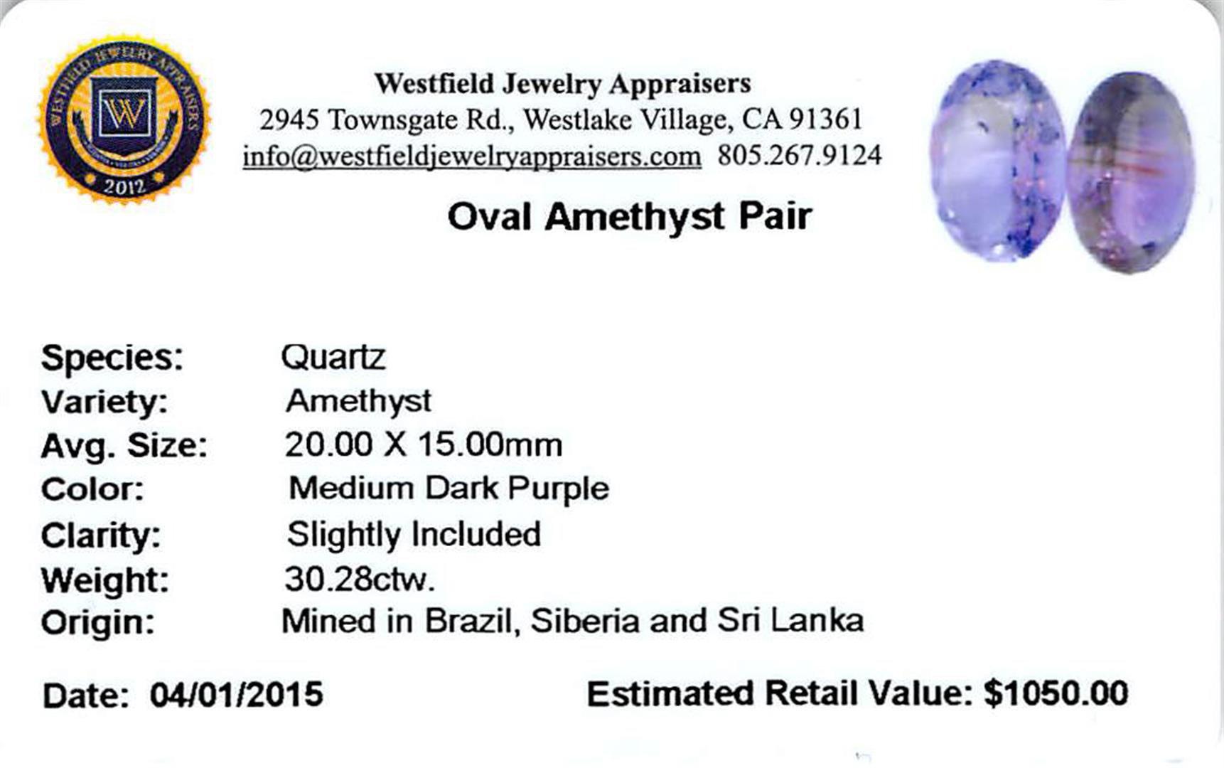 30.28 ctw Oval Amethyst Parcel