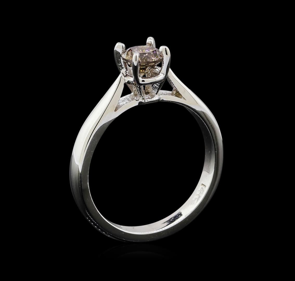 14KT White Gold 0.67 ctw Round Cut Fancy Brown Diamond Solitaire Ring