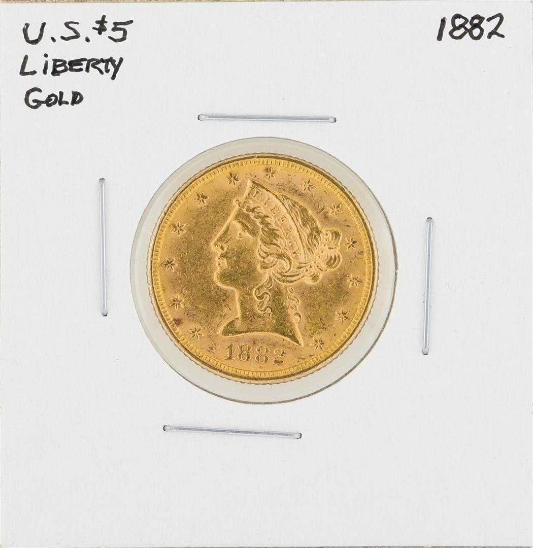 1882 $5 Liberty Head Half Eagle Gold Coin