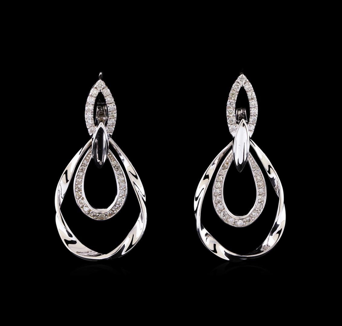 0.78 ctw Diamond Earrings - 14KT White Gold