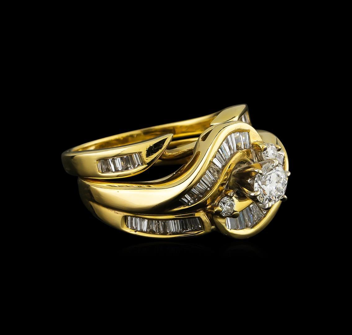 1.25 ctw Diamond Wedding Ring Set - 14KT Yellow Gold