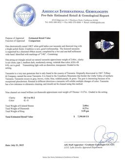 2.60 ctw Tanzanite and Diamond Ring - 14KT White Gold