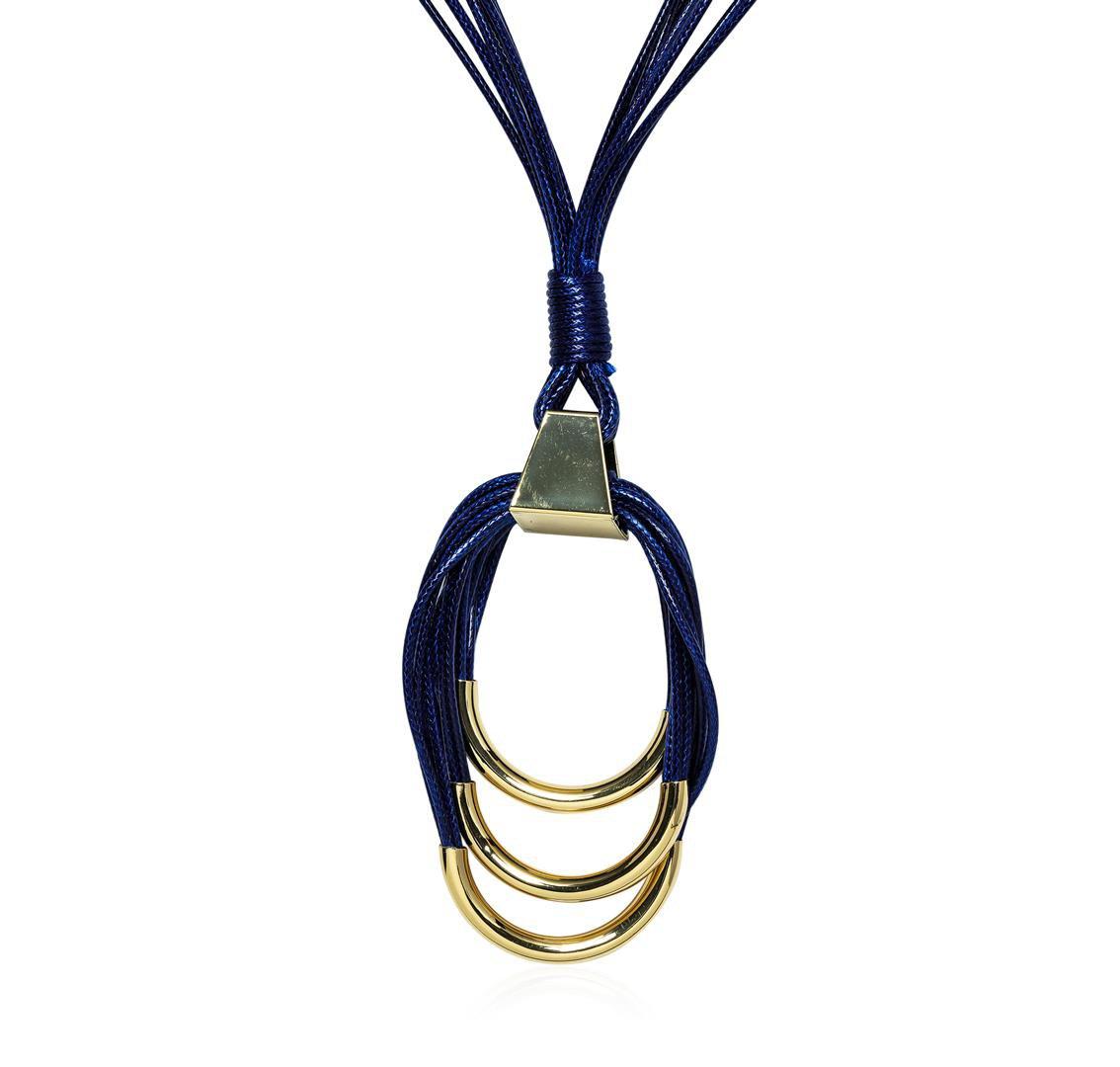 Multi Strand Leather Necklace - Gold Plated