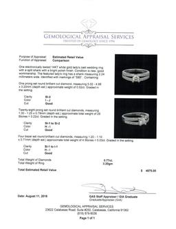 0.77 ctw Diamond Ring - 14KT White Gold