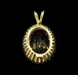 6.31 ctw Topaz and Diamond Pendant - 14KT Yellow Gold