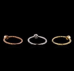 0.49 ctw Diamond Ring Set - 14KT Tri Color Gold