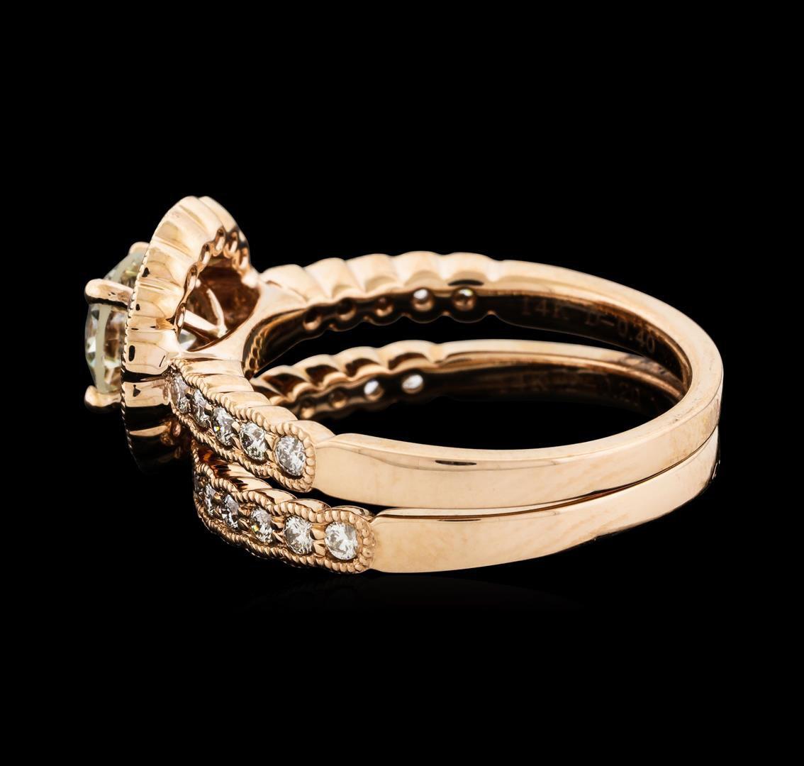 1.56 ctw Diamond Ring and Wedding Band - 14KT Rose Gold