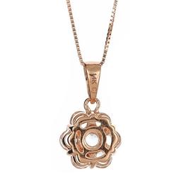 0.16 ctw Morganite and Diamond Pendant - 10KT Rose Gold