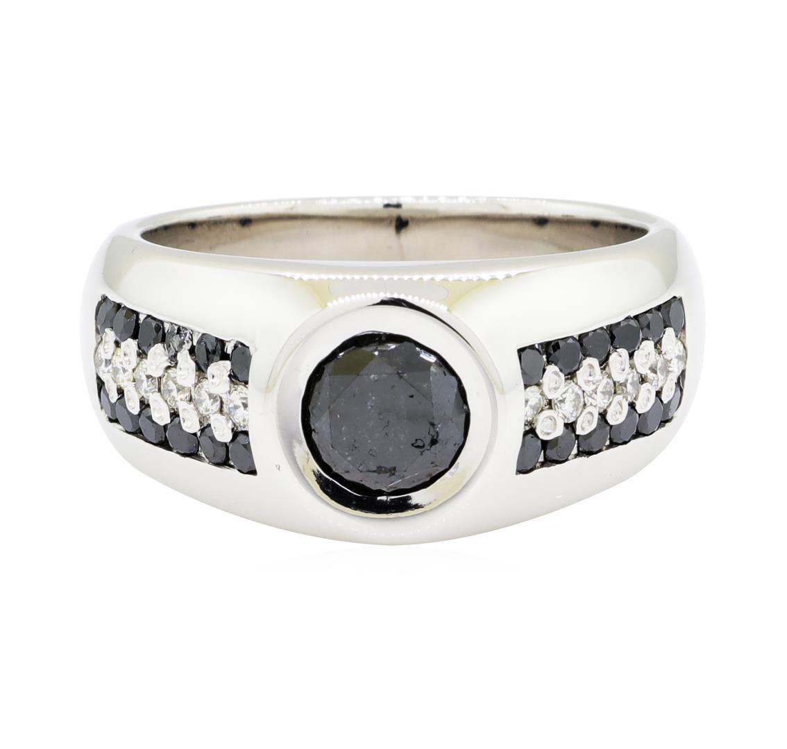 2.25 ctw Black and White Diamond Ring - 14KT White Gold