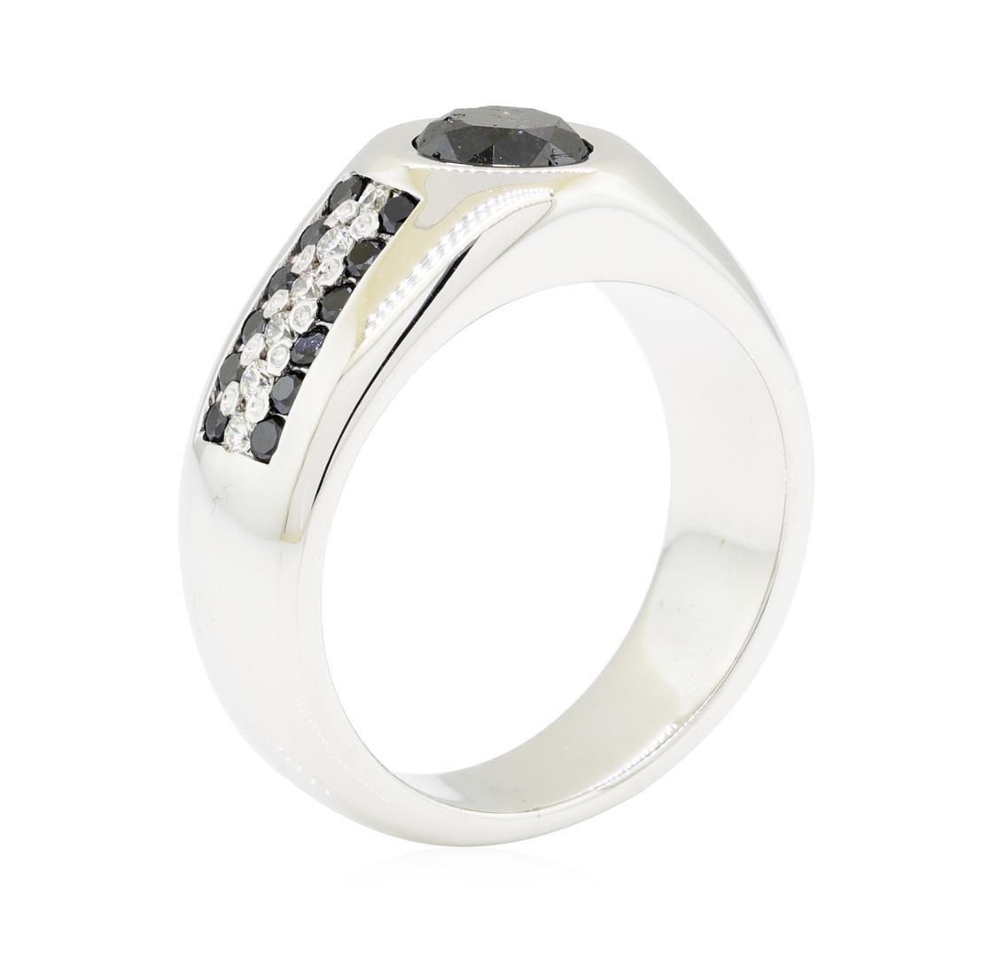 2.25 ctw Black and White Diamond Ring - 14KT White Gold