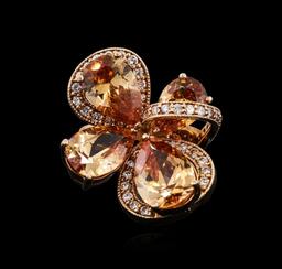 14KT Rose Gold 11.22 ctw Citrine and Diamond Ring