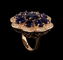 14KT Rose Gold 10.37 ctw Sapphire Ring