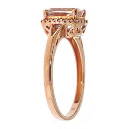 1.22 ctw Morganite and Diamond Ring - 10KT Rose Gold