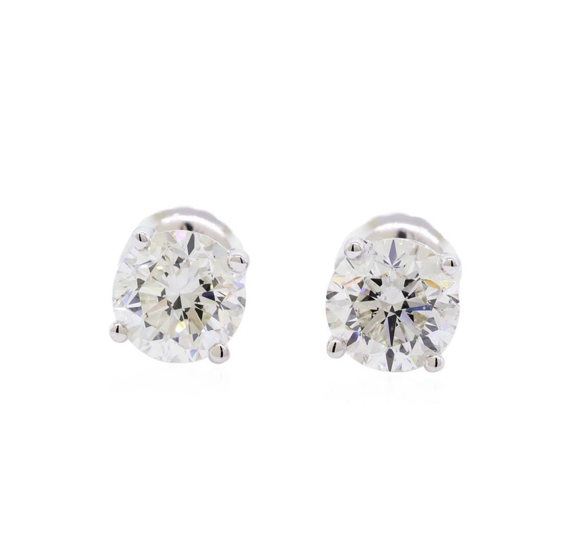 1.40 ctw Diamond Stud Earrings - 14KT White Gold