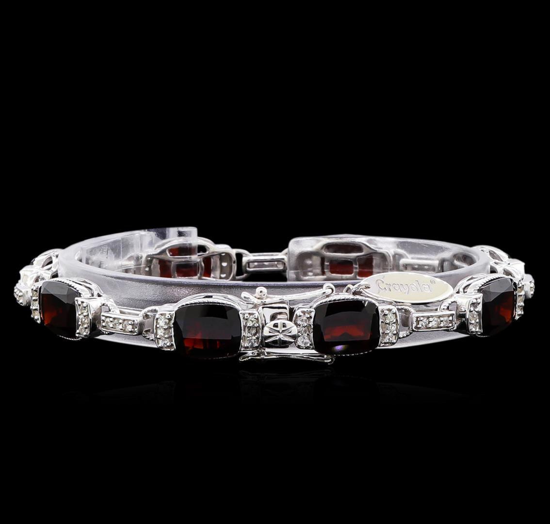 Crayola 27.00 ctw Garnet and White Sapphire Bracelet - .925 Silver