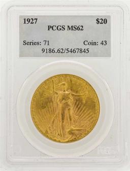 1927 $20 Saint Gaudens Double Eagle Gold Coin PCGS MS62