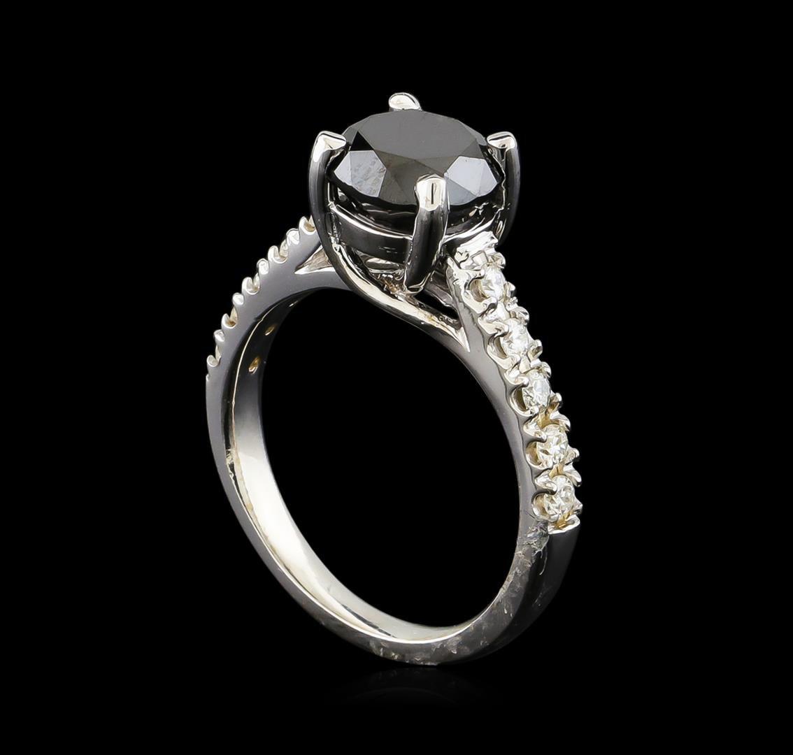 3.09 ctw Black Diamond Ring - 14KT White Gold