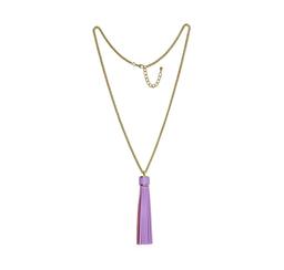 Leather Tassel Chain Necklace - Gold Plated