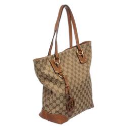 Gucci Beige Brown Monogram Leather Shoulder Bag