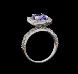 14KT White Gold 2.43 ctw Tanzanite and Diamond Ring