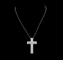 1.93 ctw Diamond Cross Pendant With Chain - 18KT White Gold