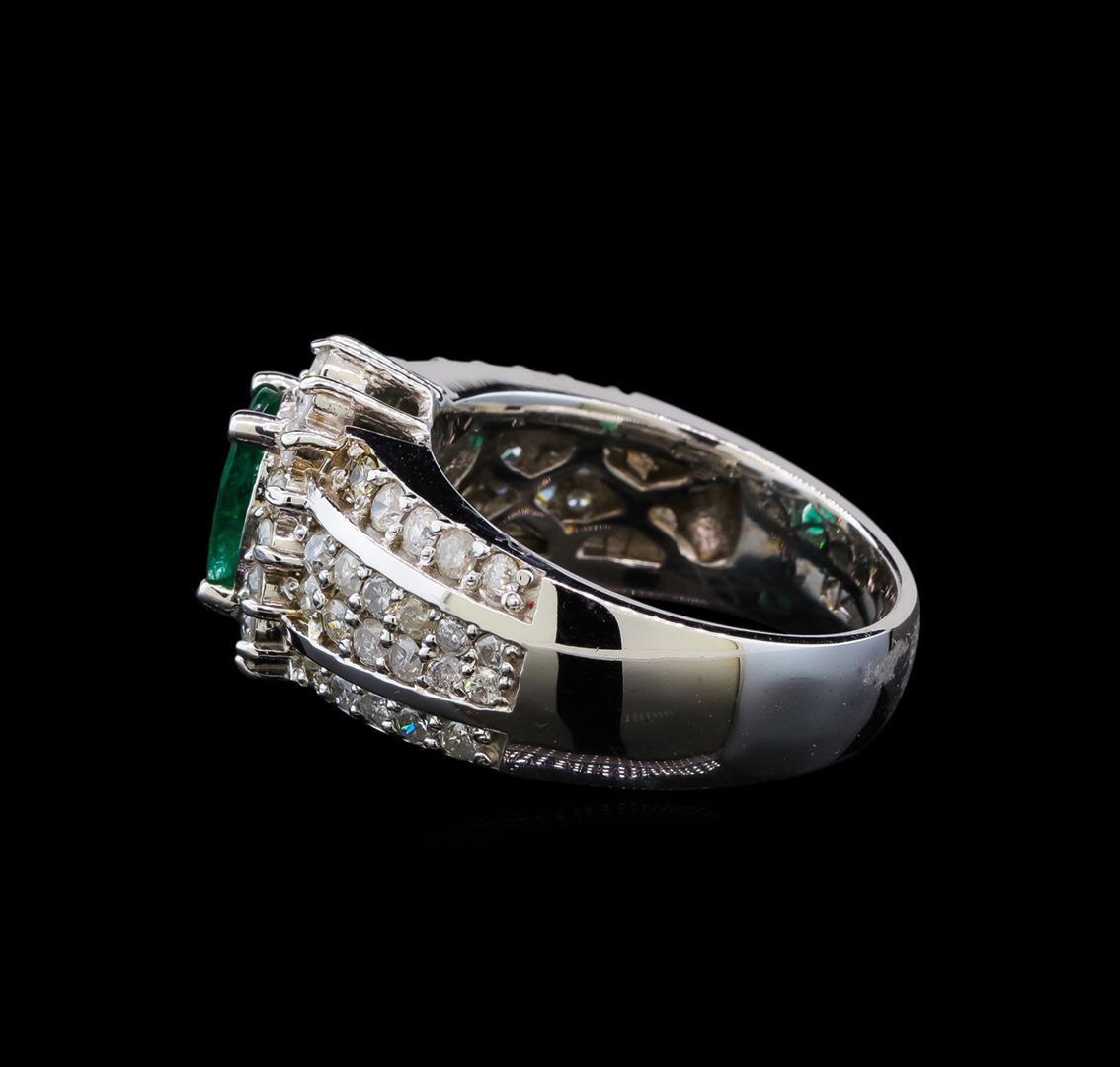 14KT White Gold 1.41 ctw Emerald and Diamond Ring