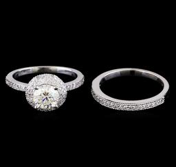 1.80 ctw Diamond Wedding Ring Set - 14KT White Gold