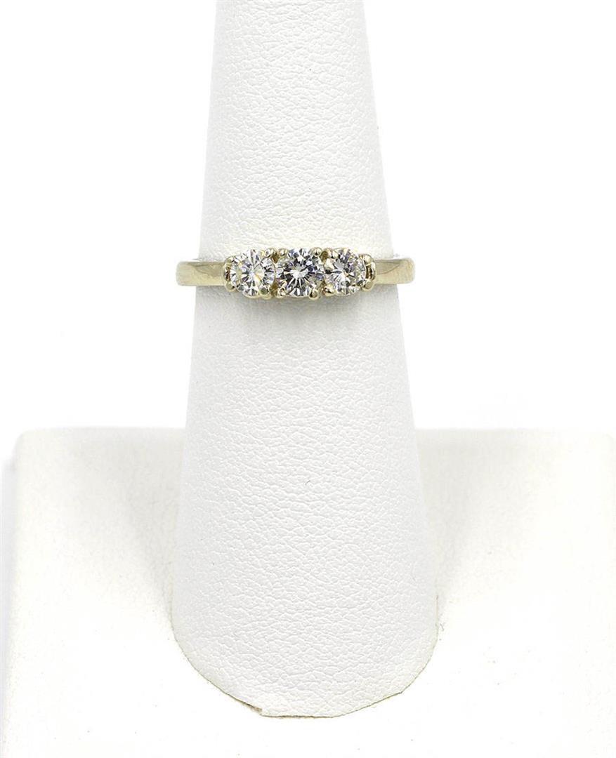 0.66 ctw Diamond Three Stone Ring - 14KT White Gold