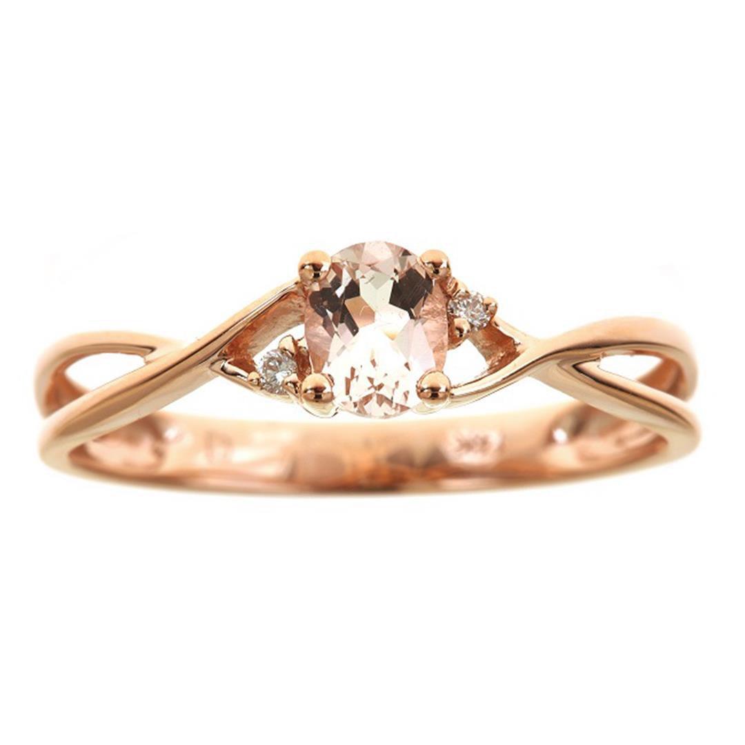 0.36 ctw Morganite and Diamond Ring - 14KT Rose Gold