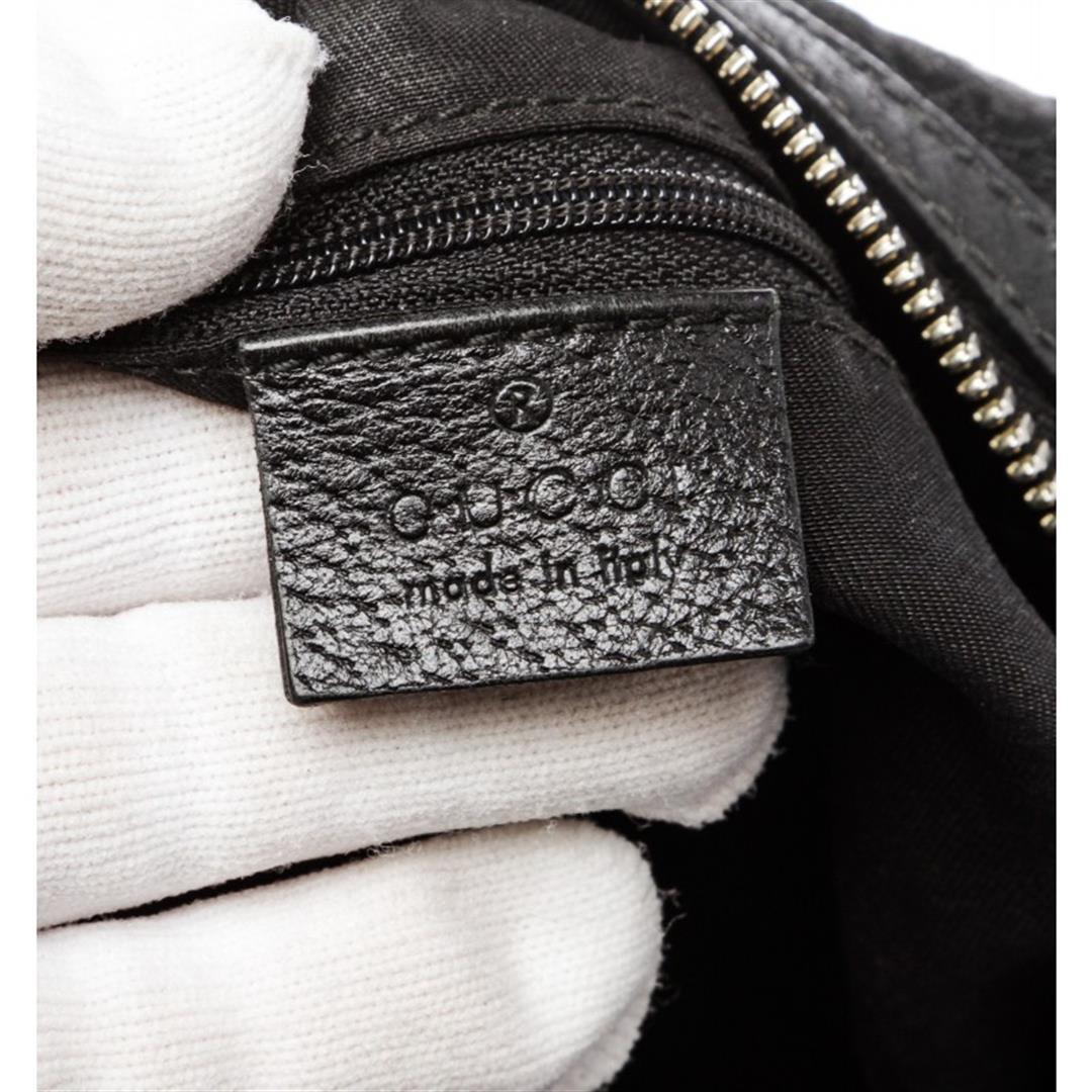 Gucci Black Monogram Canvas Leather Shoulder Bag
