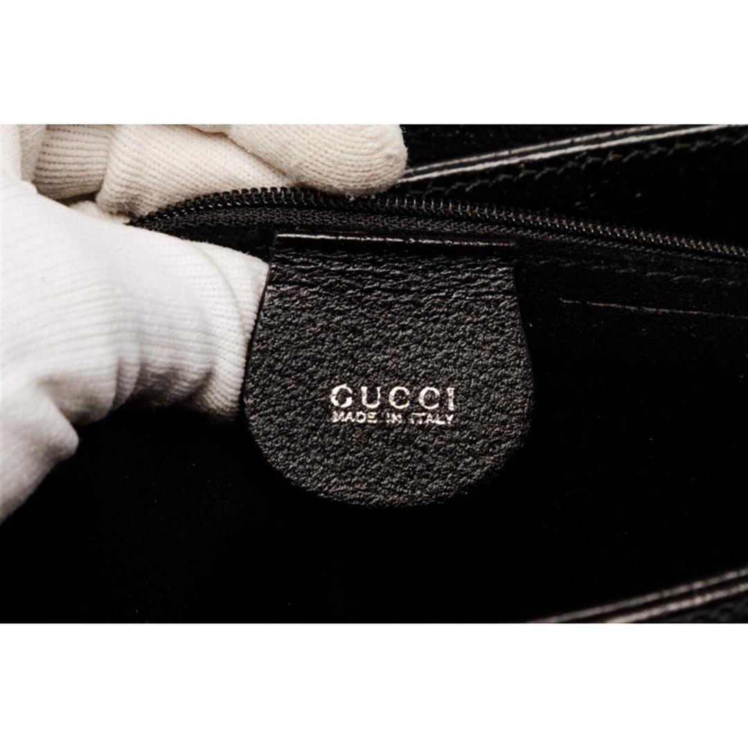 Gucci Black Leather Flap Tote Handbag