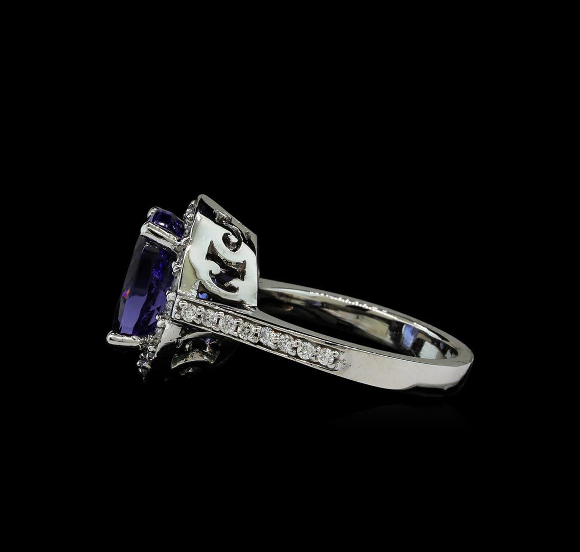 5.03 ctw Tanzanite and Diamond Ring - 14KT White Gold