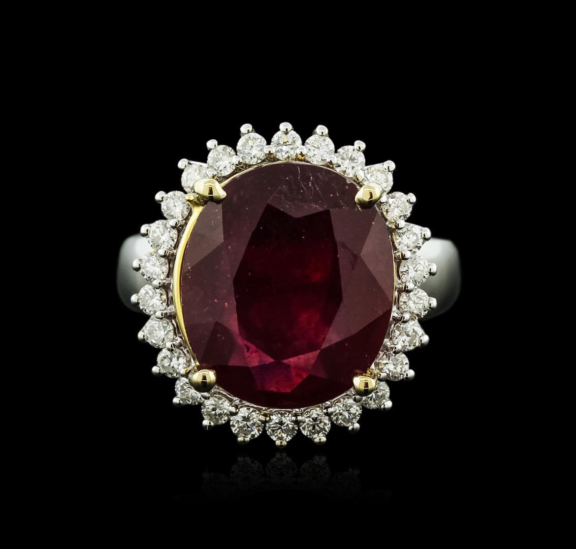 14KT Two-Tone Gold 8.30 ctw Ruby and Diamond Ring