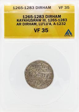 1265-1283 Dirham Kaykhusraw III Coin ANACS VF35