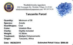 10.3 ctw Oval Mixed Tanzanite Parcel