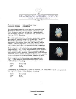 13.66 ctw Opal, Sapphire and Diamond Ring - 14KT White Gold