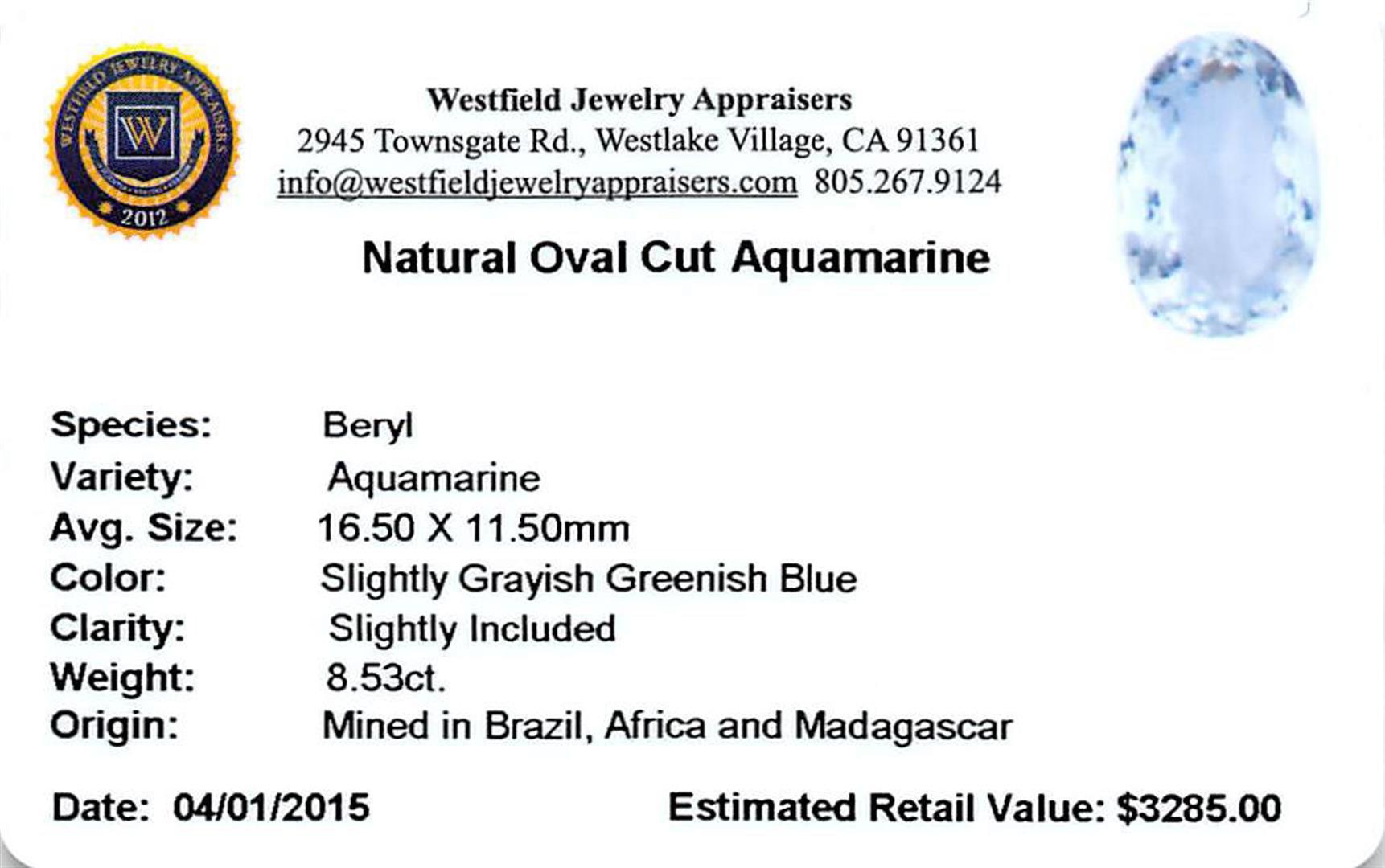 8.53 ctw Oval Aquamarine Parcel