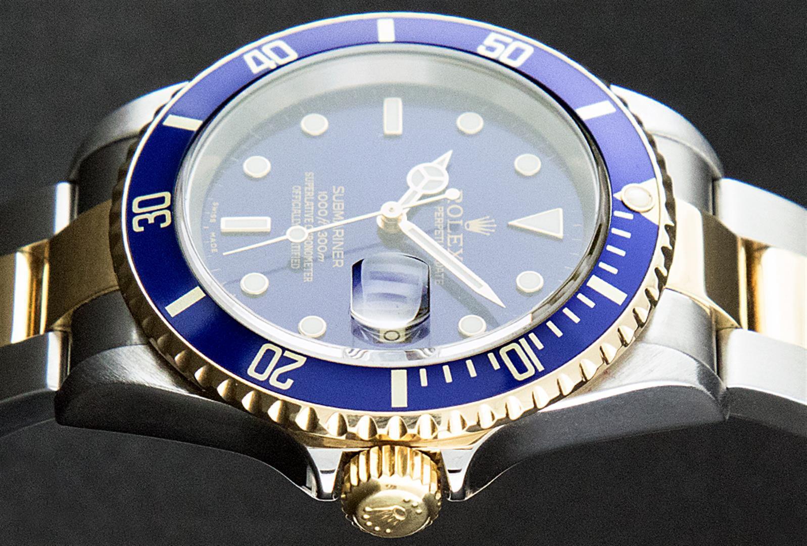 Rolex Two Tone Blue Submariner Men's Watch