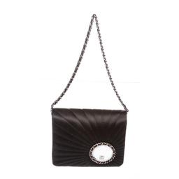 Chanel Black Satin Vanity Evening Quilted Flap Bag