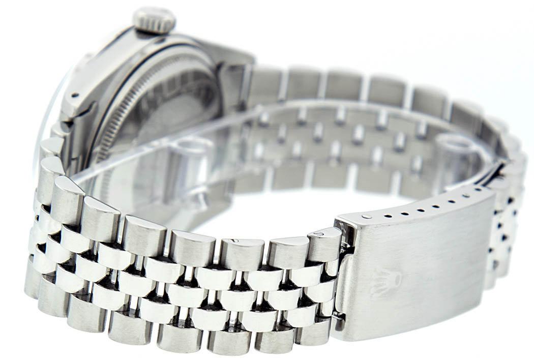 Rolex Mens 36mm Stainless Steel Meteorite Diamond Datejust Wristwatch
