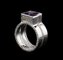 Crayola 3.50 ctw Pink Amethyst and White Sapphire Ring - .925 Silver